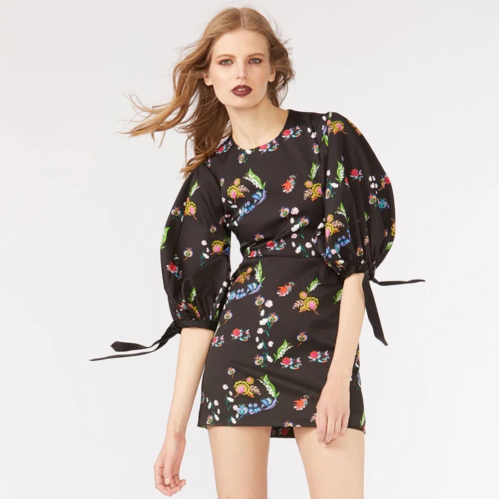 Cynthia Rowley Black Floral Dress